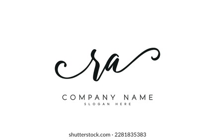 letter RA logo design handwriting signature style vector template.