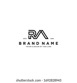 letter RA logo design vector template