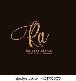 Letter RA Logo. Initial Letter Design Vector Luxury Colors