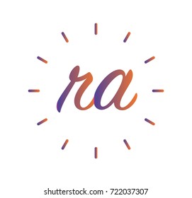 A Letter RA logo with llne element

