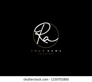 Letter RA Logo Manual Elegant Minimalist Signature Logotype