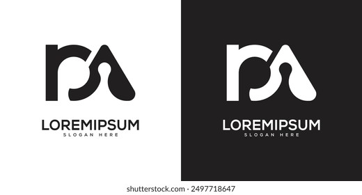 Letra RA Logo Vector Plantilla de diseño mínimo.