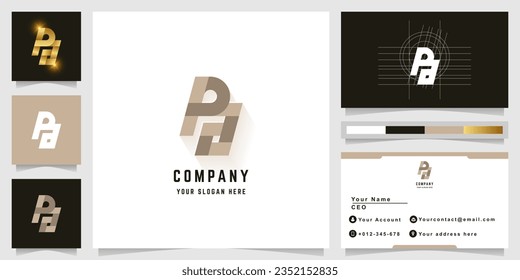 Logotipo de monograma Carta Ra o Pa con diseño de tarjeta de visita