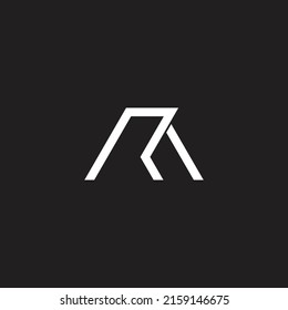 letter ra simple geometric line logo vector