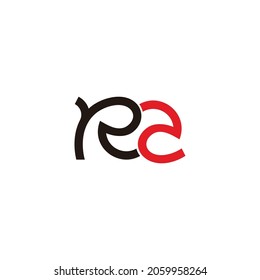 letter ra simple linked curves geometric line logo vector