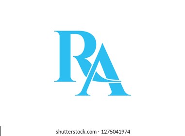 Letter RA simple logo design vector