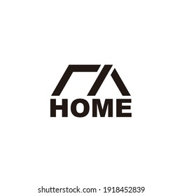 letter ra text home geometric simple flat design logo vector