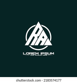 Letter RA triangle logo design vector