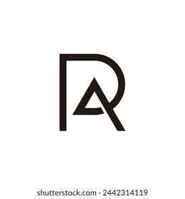 Buchstaben RA Dreieck Einfache Überlappung Logo Vektor 