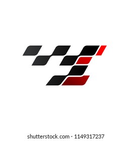 Letter I with racing flag logo