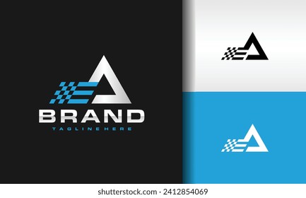 letter A racing flag logo