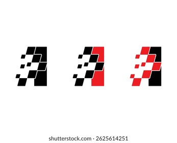 Letter I with racing flag symbol icon design vector isolated transparent background