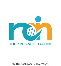 Letter Rain Logo Design. Modern logo