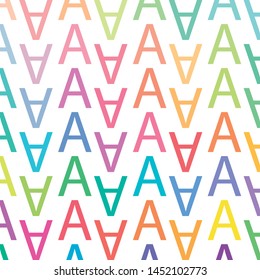 A letter rainbow color design vector pattern