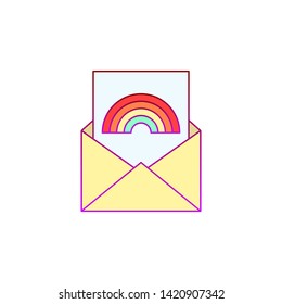 Letter, rainbow, pride day icon. Element of color world pride day icon. Premium quality graphic design icon. Signs and symbols collection icon