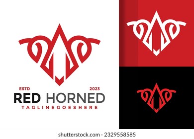 Letter  A Ram Horn logo design vector symbol icon illustration