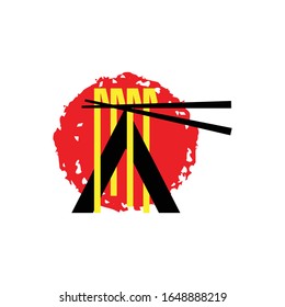 Letter A Ramen Noodle Restaurant Logo Design. 