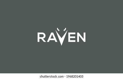 Letter Raven logo vector icon illustration
