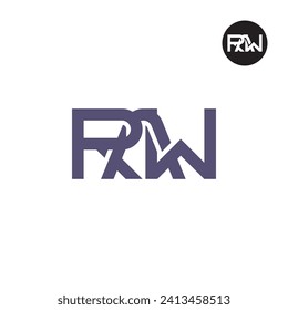 Diseño de logotipo de monograma RAW