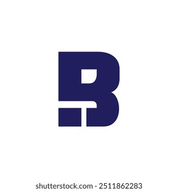 letter rb abstract simple geometric logo vector 