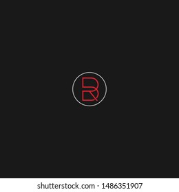 Letter RB or BR logo vector template in circle