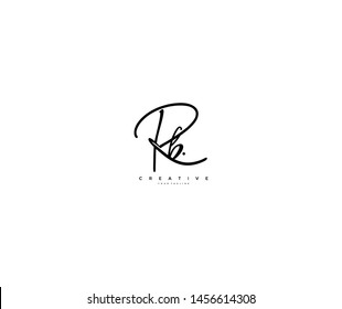 Letter Rb Logo Manual Elegant Minimalism Signature Logo Design