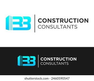 Letter RB monogram house building real estate logo design.