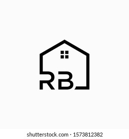 letter RB with  Real Estate element. home initial R B concept. Construction logo template, Home and Real Estate icon. Housing Complex Simple Vector Logo Template. - vector]