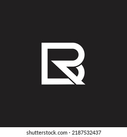 letter rb simple linked geometric logo vector
