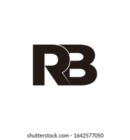 letter rb symbol linked simple geometric design logo vector