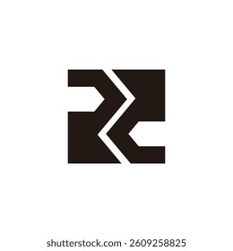 letter rc ambigram simple geometric logo vector 
