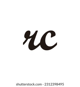 Letter rc connect geometric symbol simple logo vector
