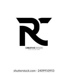 Letter Rc or Cr initial creative unique abstract monogram logo design concept