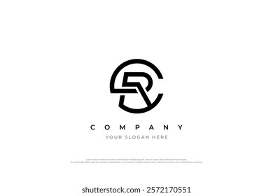 Letter RC or CR Monogram Logo Design