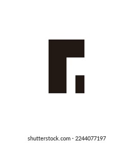 Letter rc cr r c square stripe geometric symbol simple logo vector