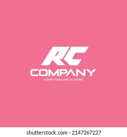 Letter RC geometric clean logo icon sign design concept