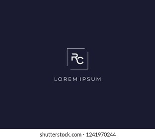 letter RC logo design element