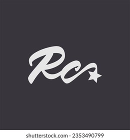 letter rc logo design vector