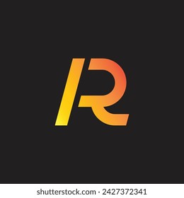 letter rc simple geometric gradient logo vector 