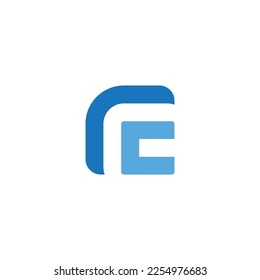 Buchstabe rc, einfaches geometrisches quadratisches Logo, Vektorgrafik 
