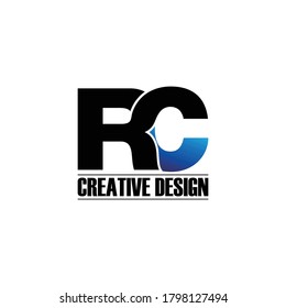 Letter RC simple logo design vector