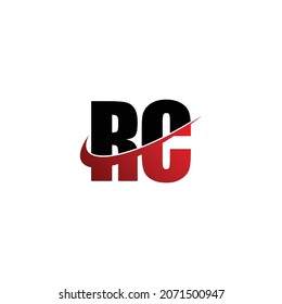 Letter RC simple logo design vector