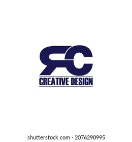 Letter RC simple logo design vector