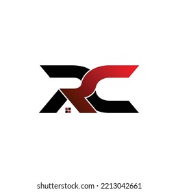 Letter RC simple logo design vector