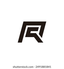 letter rc squares geometric stripe logo vector 