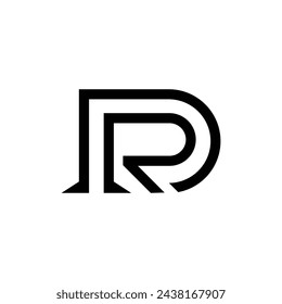 Letter RD with creative line shape modern unique monogram minimal logo