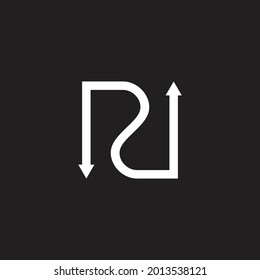 vector de flecha geométrica de la curva de letra rd