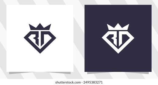 letter rd with diamond logo design vector