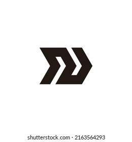 Indicador de dirección RD símbolo geométrico simple vector de logotipo