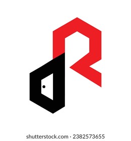 diseño de logotipo de concepto de puerta R,D de letra
